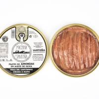 Filetes de anchoas del cantábrico sobada a mano gourmet en aceite de oliva 100 gr. elaboración artesanal 100%