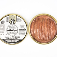 Filete de anchoa del cantábrico sobada a mano gourmet en aceite de oliva (180gr) elaboración artesanal 100%.