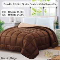 Edredón bicolor cuadros vichy