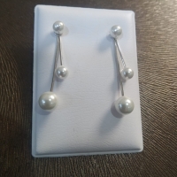 PENDIENTES PLATA Y PERLAS LARGOS