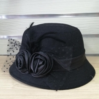 SOMBRERO ELEGANTE , DAMA, NEGRO