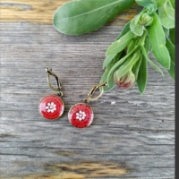 Pendientes Sihu rojo rosa