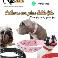 Collar de cuero con púas