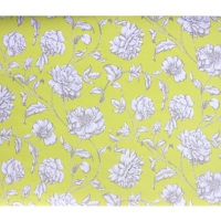 Mantel Individual  vinilico modelo estampado Flores Ramas Amarillo. Tamaño 53x40 cm. 
