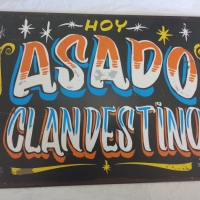 Hoy asado clandestino 30 x 25 cm