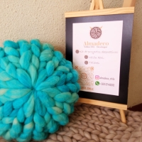 COJíN VELLON PEINADO AZUL PACíFICO