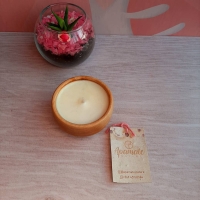 VELAS AROMáTICAS EN CERA DE SOJA FORMATO POCILLOS DE MADERA