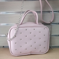 BOLSO CARRIEL TACHES , COLOR : ROSADO