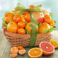 Cesta de frutas 4kg - naranja de mesa, limón, fresón, manzana  golden, albaricoques.