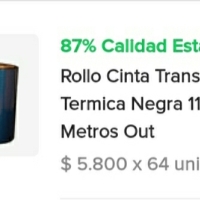 ROLLO CINTA TT TRANSFERENCIA TERMICA RIBON 110X300 METROS OUT