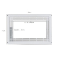 MARCO MICROONDAS, COMELEC. 60X40 CM MATERIAL PLÁSTICO ACABADO EN COLOR BLANCO. REF. 938
