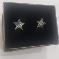 PENDIENTES ESTRELLA MULTICOLOR PLATA DE LEY