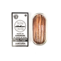 Filetes de anchoas del cantábrico sobadas a mano premium en aceite de oliva 50 gr.