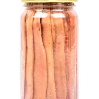 Filete de anchoa del cantábrico sobada a mano gourmet, elaboración artesanal 100%. Tarro de cristal de purillo de anchoa.