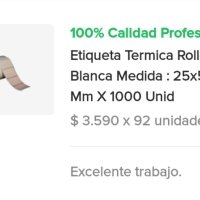 ETIQUETA AUTOADHESIVA TéRMICA 25X50X1 IMAGEN MATERIAL NO UTILIZA CINTA PARA LA IMPRESION