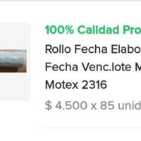 Rollo motex motex 2316 fecha elaboración vencimiento lote