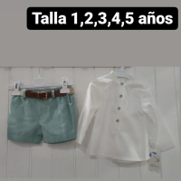 Conjunto de pantalón y camisa verde agua