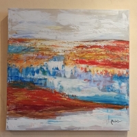 Abstracto Montaña roja