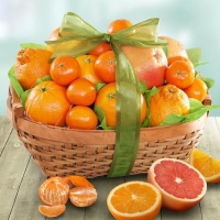 Cesta de frutas 4kg - naranja de mesa, limón, fresón, manzana golden, albaricoques.