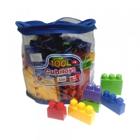 BLOQUES DIDACTICOS 100 UNIDADES EN BOLSA PVC 4 COLORES BASICOS AR-PLA